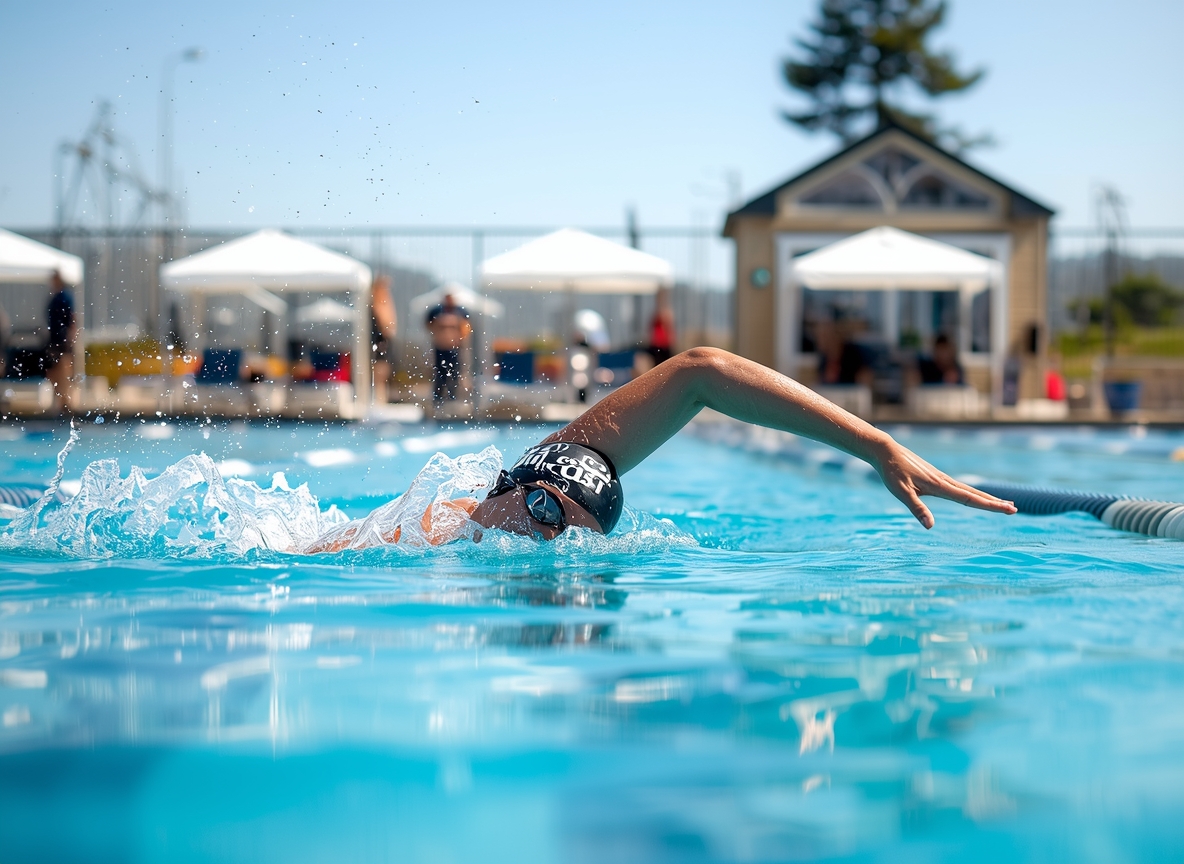 Stylised swimmer glide illustration for Gryxonarbrjrexox